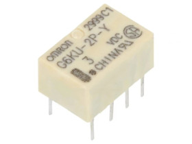 Przekaźnik elektromagnetyczny DPDT Ucewki 3VDC 0,3A/125VAC G6KU-2P-Y DC3