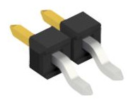 Pin header, 2 pole, pitch 2.54 mm, straight, black, 10080335