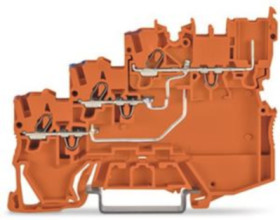 3-wire initiator supply terminal, spring-clamp connection, 0.14-1.5 mm², 13.5 A, 4 kV, orange, 2020-5372