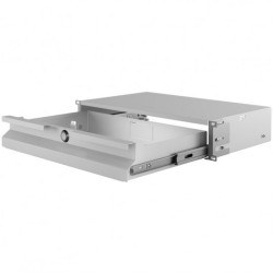 Szuflada z zamkiem do szafy RACK 19" 2U 270mm szara na narzędzia, sprzęt i dokumenty