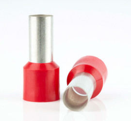 Insulated wire end ferrule, 1.0 mm², 14 mm/8 mm long, DIN 46228-4, red, BYB-4-18H0064
