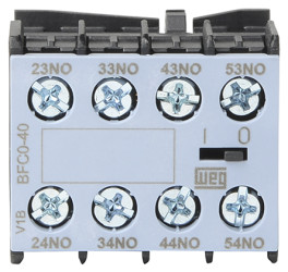 Blok styków pomocniczych WEG 4 4NO BFCA Śruba montaż czołowy