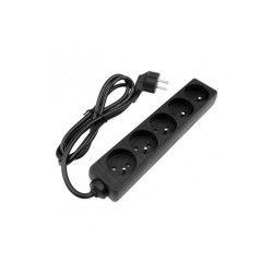 Przedłużacz 5 gniazd z/u 1,5m 3x1,0mm² czarny M20574 Eco Light
