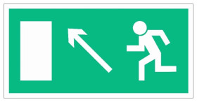 ZNAK - AC016 Wyjście ewakuacyjne w lewo w górę 20 x 10 cm FS - Folia samoprzylepna foto.