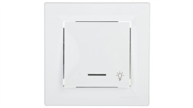 Przycisk Asfora Światło Z Podświetleniem Biały Z Ramką Eph1800121