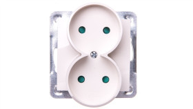 Impresja Gniazdo Podwójne B/U Z Przesłonami Ecru Gp-2Yrp/M/27