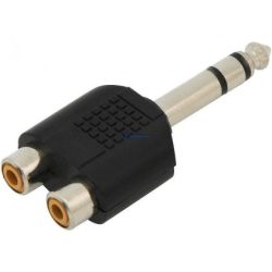 Jack przejście 6.3 wtyk stereo /2x RCA gniazdo