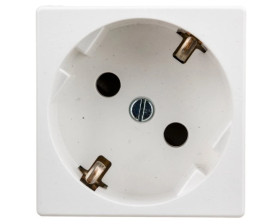 Simon Connect Gniazdo K45 pojedyncze SCHUKO z/u 16A IP20 z przesłoną torów czysta biel K01/9