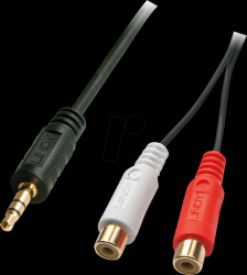35678 3.5-mm stereo jack to 2x RCA sockets, 25 cm