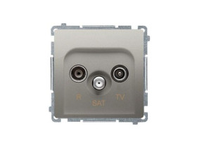 SIMON BASIC Gniazdo antenowe RTV-SAT przelotowe (moduł) 1x wejście: 5 MHz–24 GHz satynowy BMZAR-SAT10/P.01/29 KONTAKT SIMON