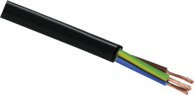 PVC sheathed cable H05VV-F 3 G 0.75 mm², unshielded, black, H05VV-F 3G0,75 SCHWARZ