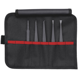 KNIPEX 92 00 05 ESD Plastic Tweezers Set ESD 5 parts 90 mm