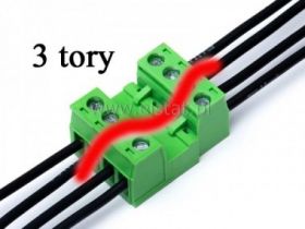 Złączka 3 torowa; przykręcane kable; 5,08mm
