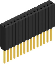 Socket header, 15 pole, pitch 1.27 mm, straight, 10027460