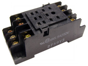 Gniazdo przekaźnika NVF4;3x4;2x1mm2 ;z przewodem;uchwyt łączący;czarny;