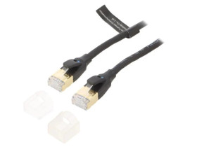 IKIBH Patch cord S/FTP Cat 8 Cu PVC czarny 2m 30AWG Żyły: 8