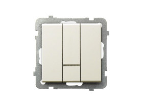 SONATA Wyłącznik potrójny z podświetleniem IP20 ecru ŁP-13RS/m/27 OSPEL