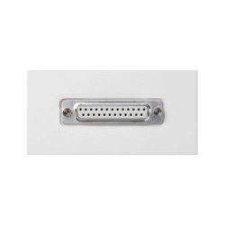 Simon Connect Płytka 90x45mm (2xK45) złącza LPT (D-Sub 25) + wkład czysta biel K104A/9