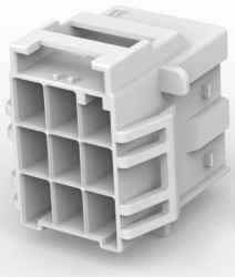 Socket housing, 9 pole, pitch 6 mm, straight, natural, 1-1971875-3