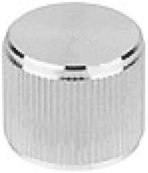 Rotary knob, 6 mm, aluminum, silver, Ø 12 mm, H 12 mm, 505.61