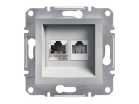 ASFORA Gniazdo telefoniczno-komputerowe RJ11/RJ45 kat.5e aluminium EPH4900161 SCHNEIDER ELECTRIC