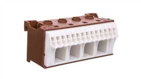 Blok Samozacisków Qc 63A Brązowy 18 Przyłączy 33X75x34mm Kn18p