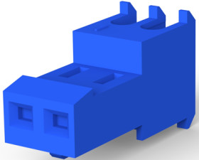 Socket header, 2 pole, pitch 2.54 mm, straight, blue, 3-641655-2