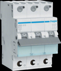 MBS313 Circuit breaker, 3 pole, 6 kA, B characteristic, 13 A, 3TE