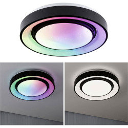 Paulmann 70544 LED Ceiling Light Black Rainbow Effect Dimmable Tunable White