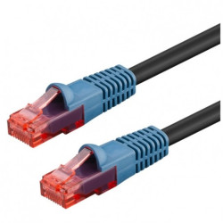 Patchcord zewnętrzny drut UTP kat.6 podwójna powłoka PVC+PE czarny 10m Goobay