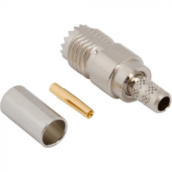 Mini UHF jack 50 Ω, RG-58, RG-141, LMR-195, Belden 7806A, Belden 9311, solder connection, straight, 081-183-RFX