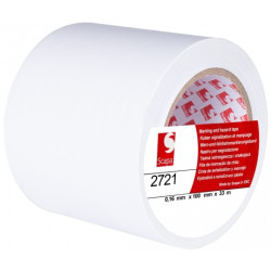 Taśma oznaczeniowa ostrzegawcza PVC 100mm x 33m SCAPA 2721 biała