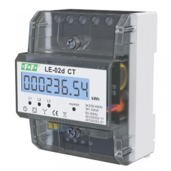 Licznik energii elektrycznej 3-fazowy 5A 230/400V do współpracy z przekładnikiem (programowalny) 20-6000/5A LCD LE-02D-CT