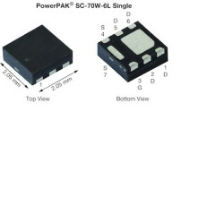 MOSFET P-kanałowy 3,75 A POWERPAK SC-70W-6L 20 V SMD 0.2 Ω