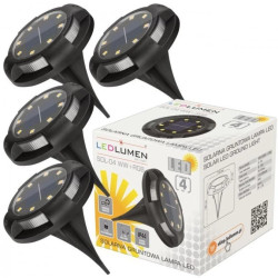 Solarna lampa LED 4 szt. WW+RGB gruntowa SOL-04