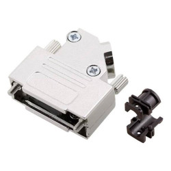 Encitech 6560-0106-12 D-Sub Housing 15 Pins Solid Metal 45&#xB0; Silver