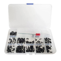 Śruby stożkowe czarne M2, M2.5, M3. Zestaw 360-częściowy