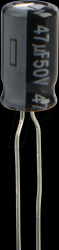 EEUFR1H470B Electrolytic capacitor, radial, 47 µF, 50 V, 105°C, low ESR