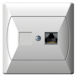 AKCENT Gniazdo komputerowe pojedyncze kat. 5e MMC biały GPK-1A/K/00