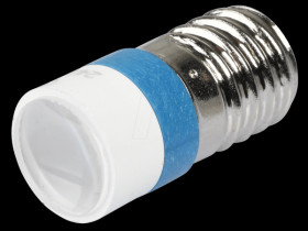 MELE2244 LED spot light, E10, blue, 24 V, 60210 mcd, Ø10 mm