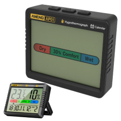 Stacja Pogodowa Pogody Termometr Higrometr Bezprzewodowa Meteo Zegar ANENG