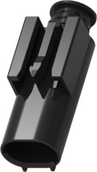 Plug, unequipped, 2 pole, straight, 1 row, black, 7-967570-4