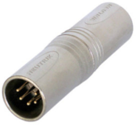 Adapter, XLR plug 5 pole to XLR plug 5 pole, silver, NA5MM
