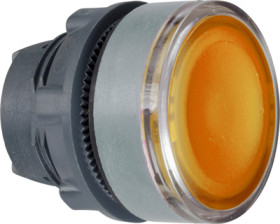 Pushbutton, for universal LED, illuminable, waistband round, orange, front ring light gray, mounting Ø 22 mm, ZB5AA58C0
