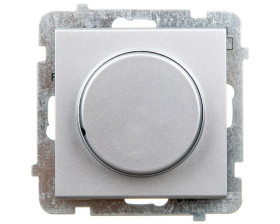 SONATA Ściemniacz przyciskowo-obrotowy /żarowy i halogenowy/ srebro mat ŁP-8R/m/38