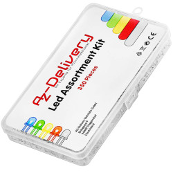 LED light emitting diodes assortment kit, 350 pieces, 3mm & 5mm, 5 colours