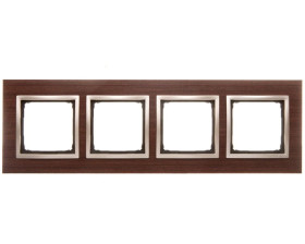 Simon 54 Nature Ramka poczwórna drewno ZŁOTY ORZECH DRN4/86