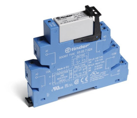 Przekaźnikowy moduł sprzęgający 14mm, 2P 8A 12V AC/DC, styki AgNi, zaciski śrubowe, szyna DIN 35mm 38.52.0.012.0060