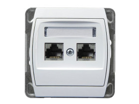 GAZELA Gniazdo komputerowe podwójne kat.6 ekranowane KRONE biały GPK-2J/K6E/m/00 OSPEL