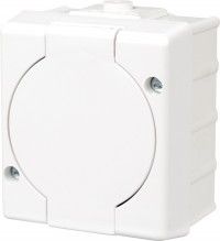 Gniazdo pojedyncze 2P+Z (klapka biała)